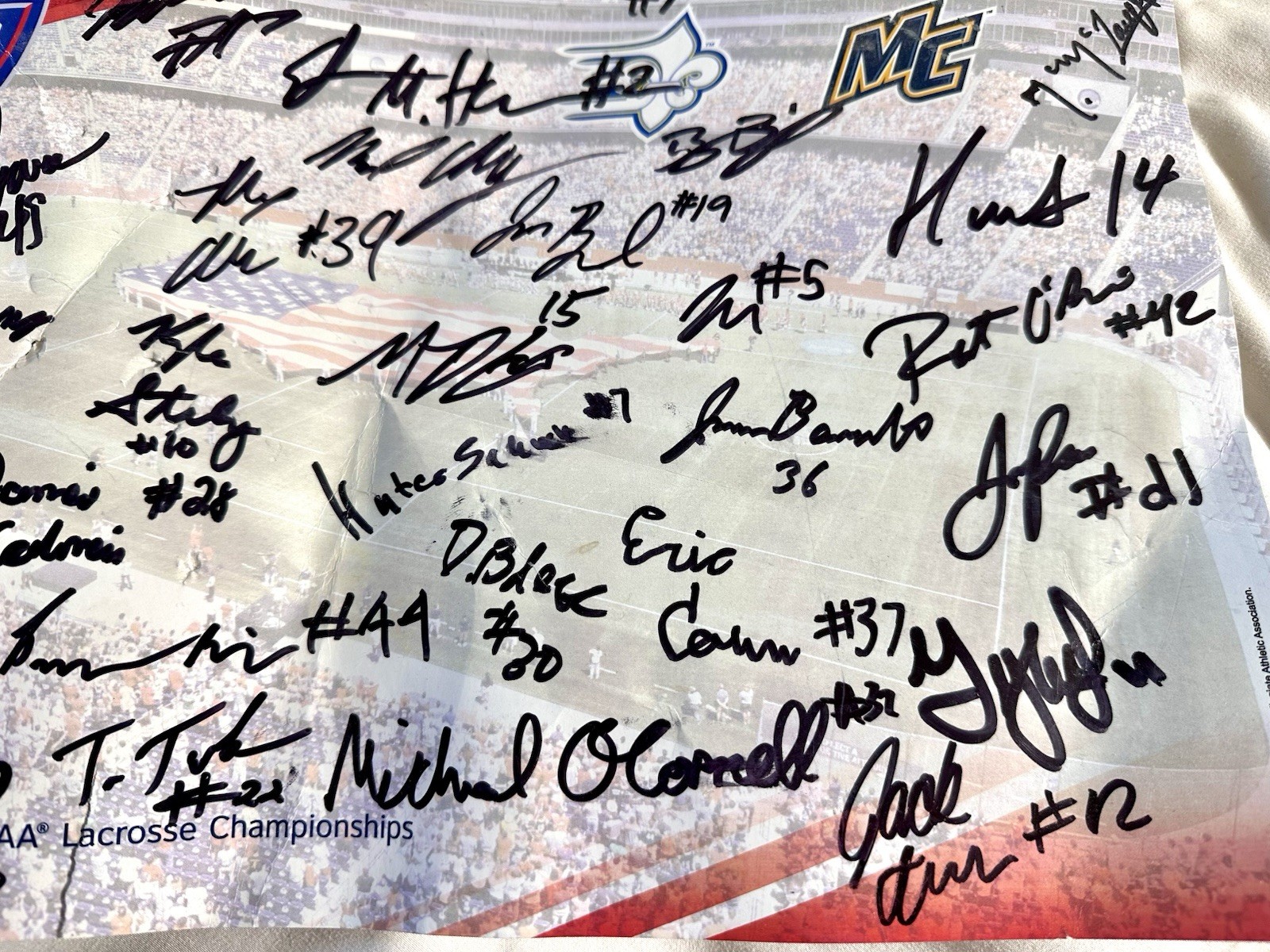 Signed 2017 NCAA Lacrosse Championship Poster Merrimack Warriors Title Team