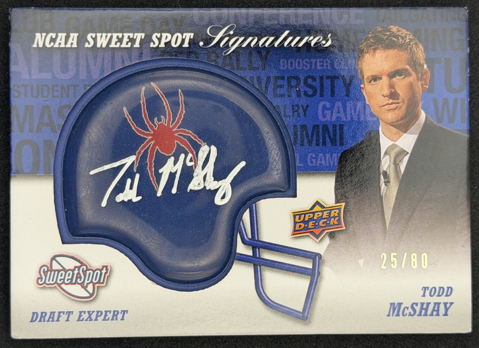 Todd McShay 2011 Upper Deck Sweet Spot Richmond Spiders Auto #/80 ESPN