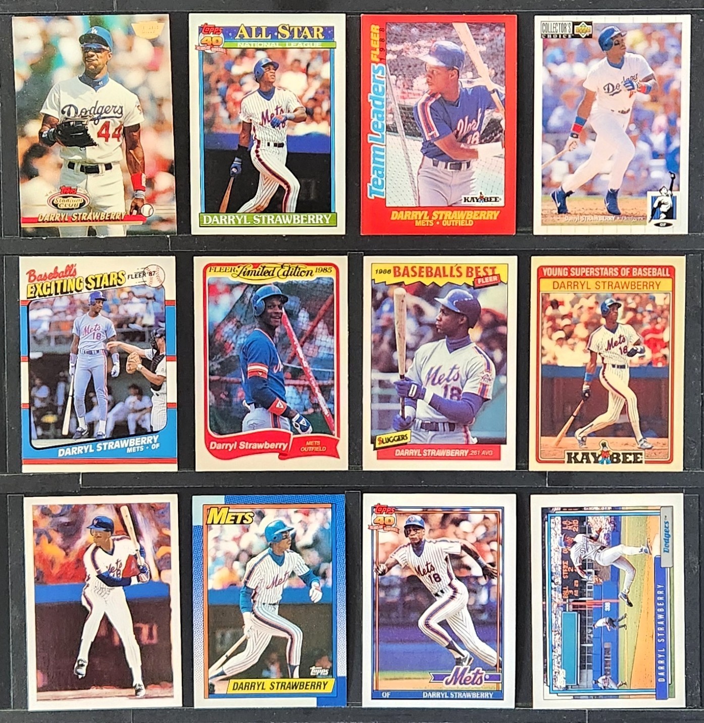 Darryl Strawberry – Lot of 12 Cards – No Duplicates – Brand New – 1980’s-1990’s