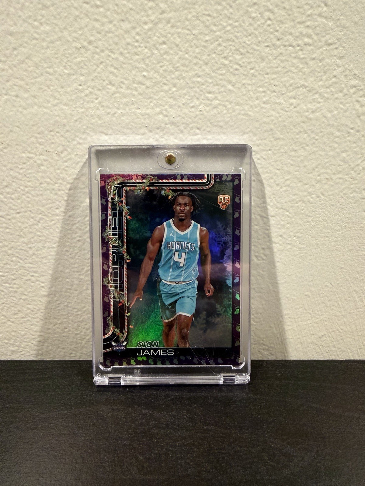 Sion James 2025-26 Topps Holiday Stocking Stuffer Variant RC SSP (1:3002 Packs)