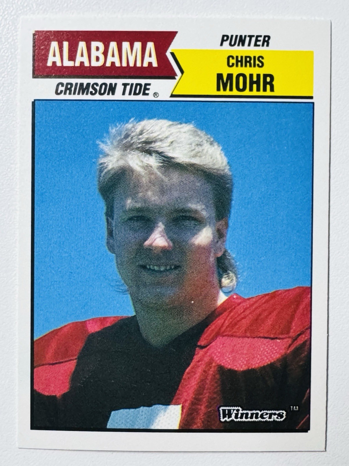 Chris Mohr – 1988 Winners Alabama’s Crimson Tide #NNO