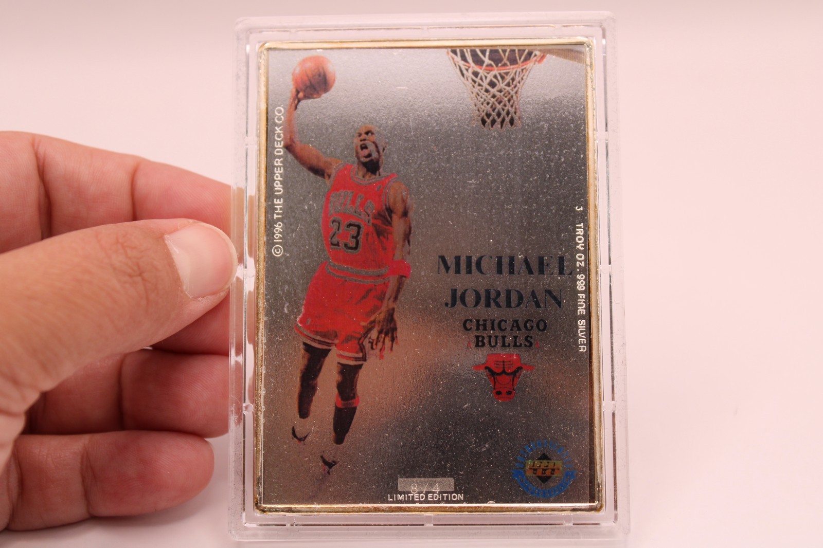 Enviromint ’96 Upper Deck Michael Jordan Chicago Bulls 3oz .999 Silver #874 Card