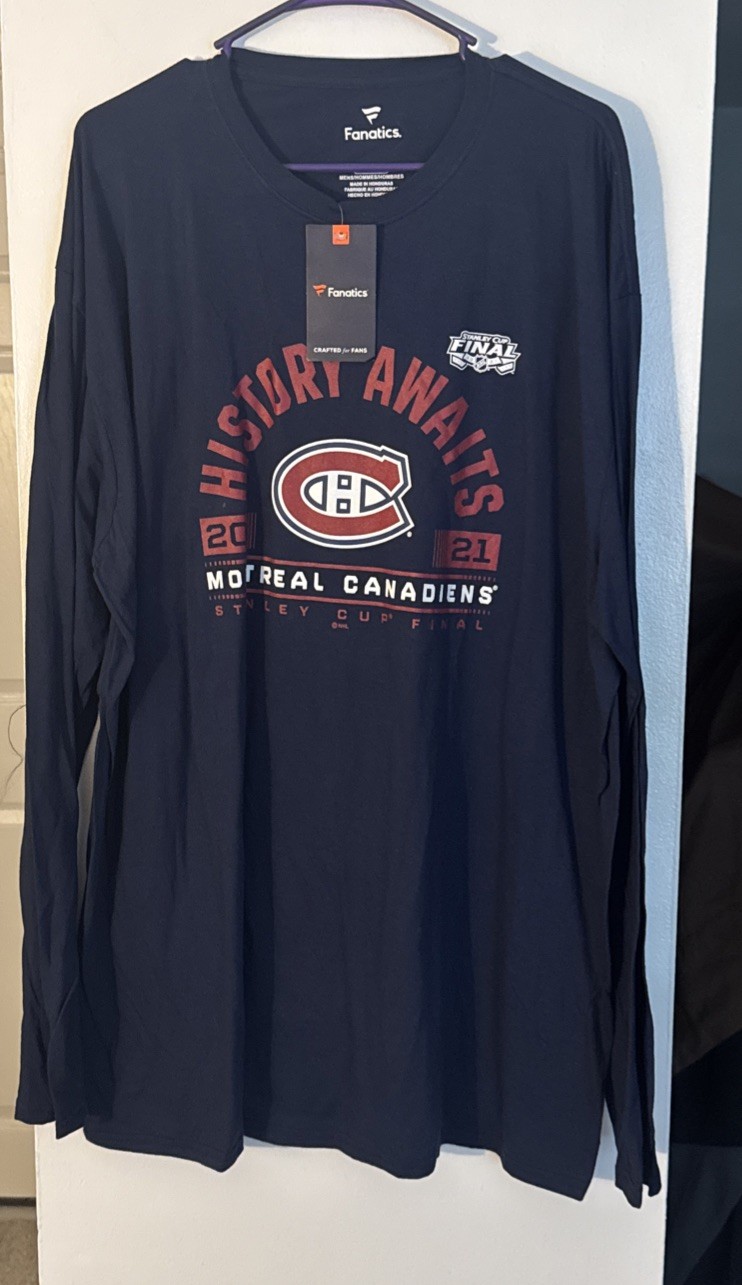NWT Fanatics Montreal Canadiens 3XL Long Sleeve Shirt Stanley Cup Final 2021