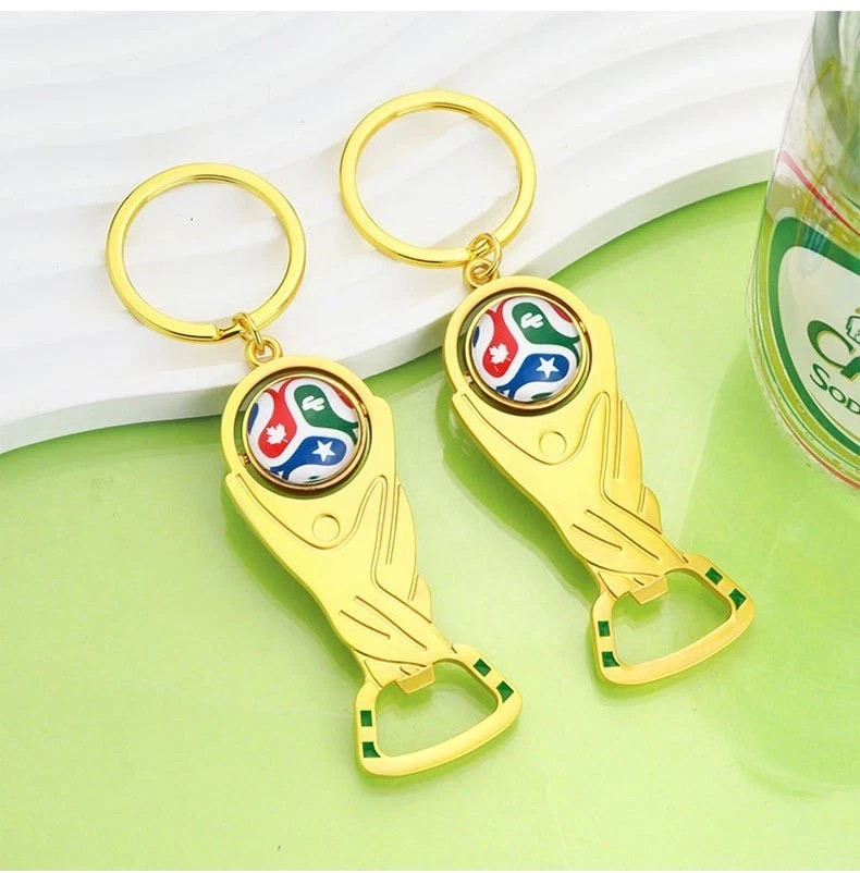 2PCS 2026 World Cup FIFA Souvenir 3D Keychain Trophy Bottle Opener Soccer Fan