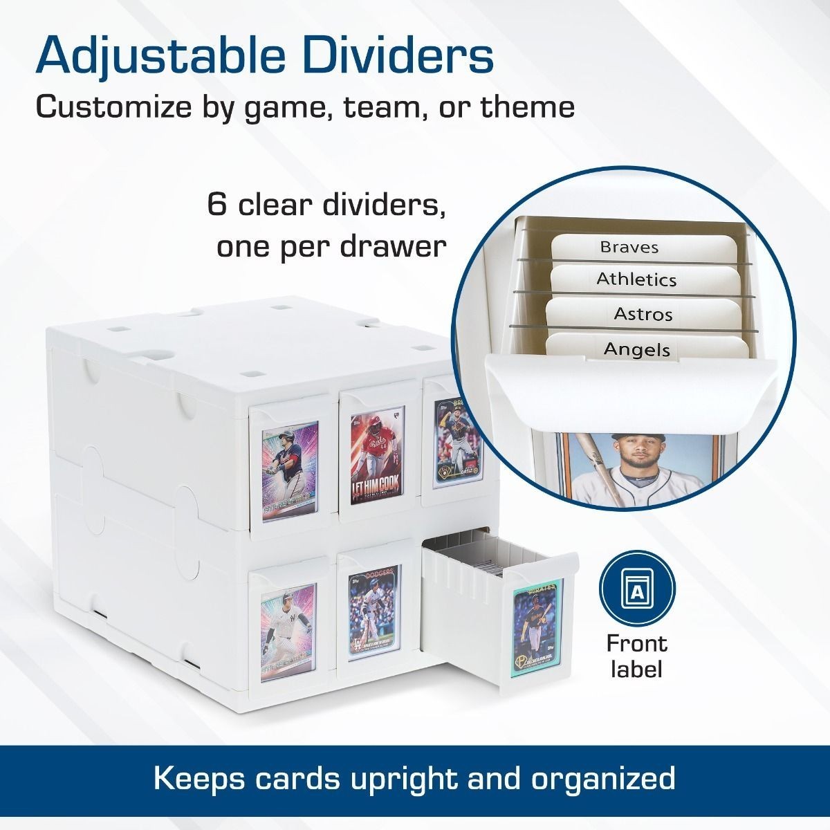 BCW White Card Box Bin 6 Drawers Hold 1000+ Gaming / 700 Sports Card New Catalog