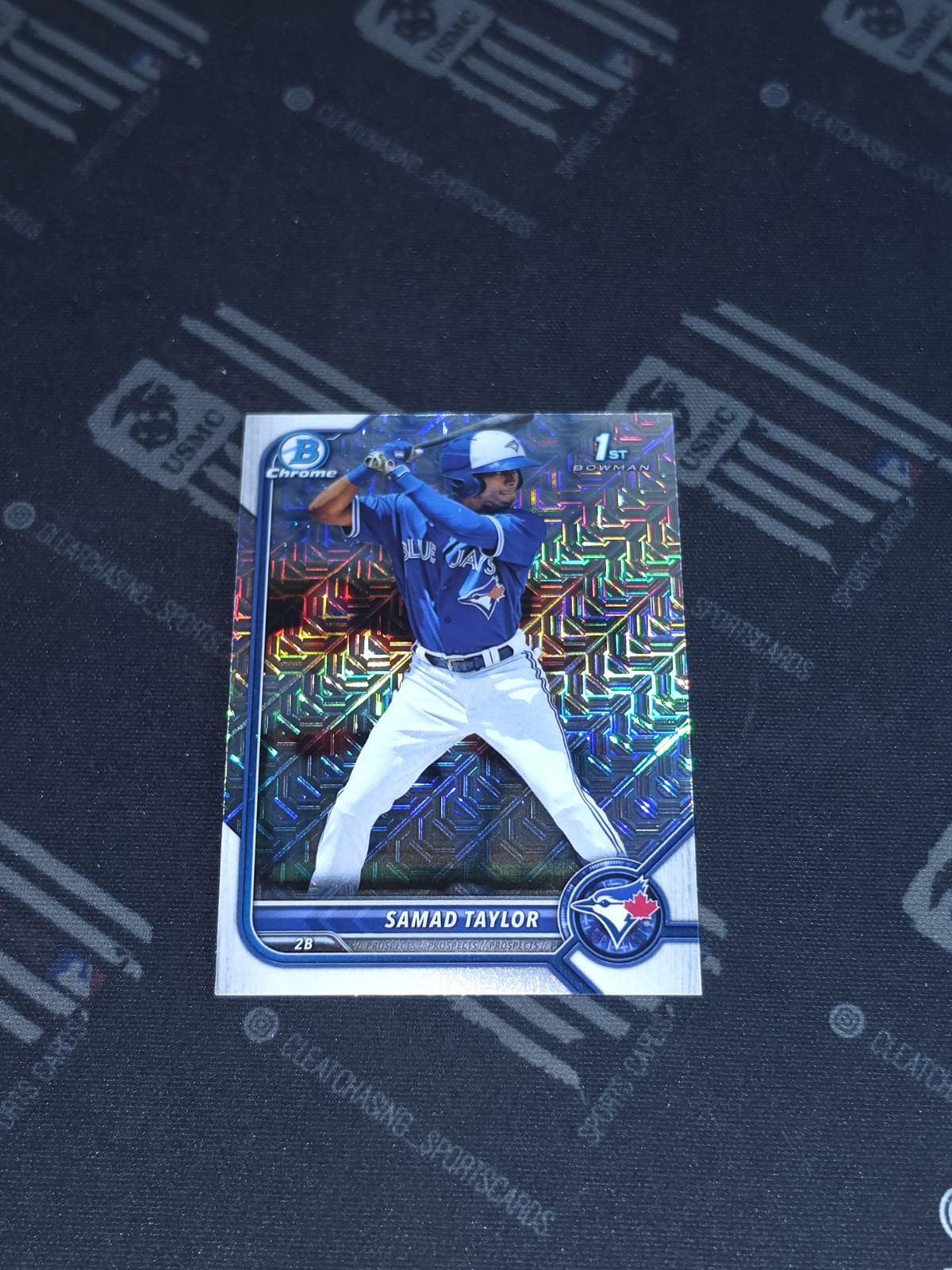 Samad Taylor Rookie 2022 Bowman #BCP-92 Chrome Mojo Refractors Blue Jays
