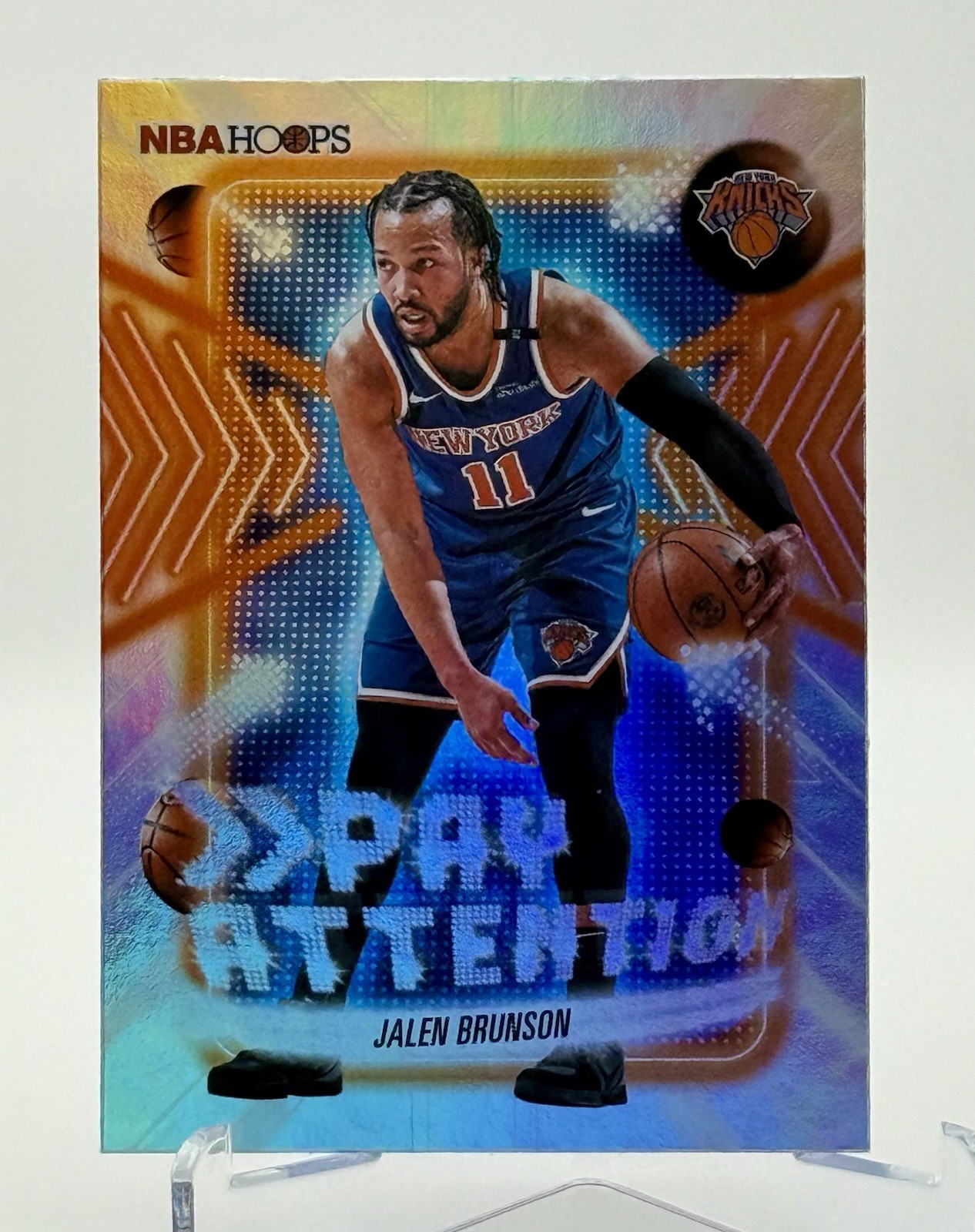 2026 Topps NBA Hoops – Jalen Brunson #PA-13 Pay Attention HoloFoil Knicks