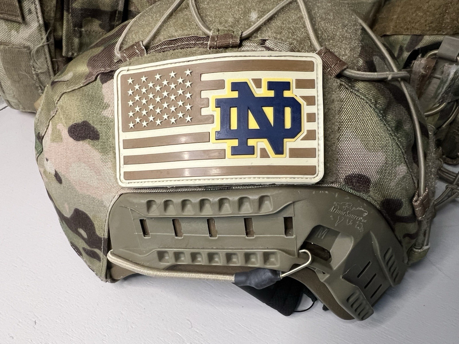 Military Combat American Flag Notre Dame football PVC Patch W Vlcro