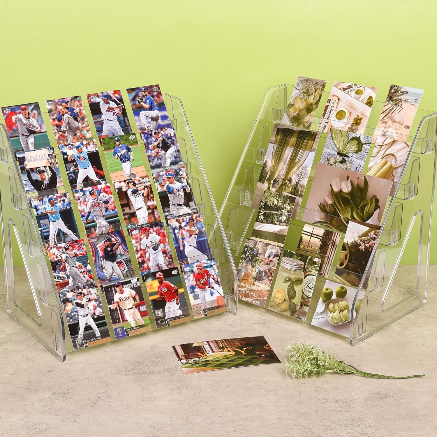 5 Tier Clear Acrylic Elevated Card Display Stand for Trading Sports Cards