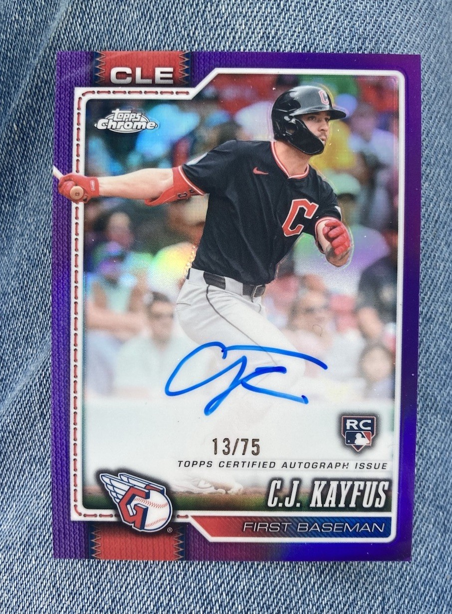 Topps Chrome 2026 C.J. Kayfus RC Auto Cleveland Guardians #RA-CK 13/75