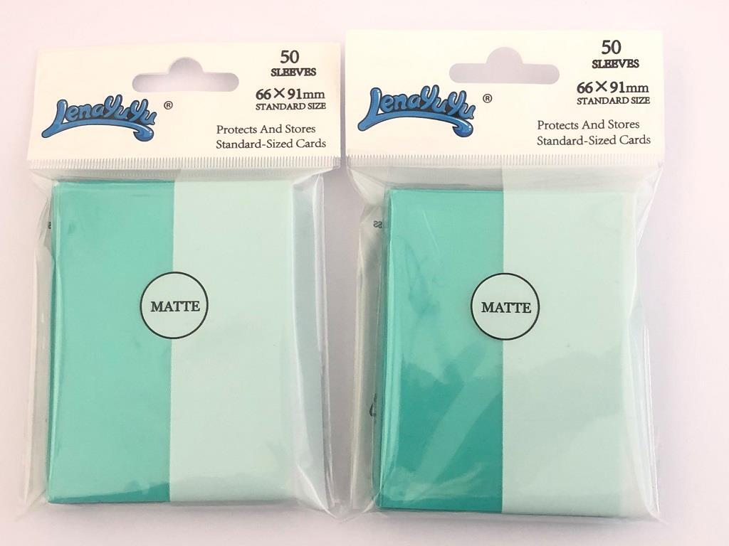 100 Matte Turquoise color Lenayuyu CCG MTG Pokemon Gaming Card Sleeves 66x91mm