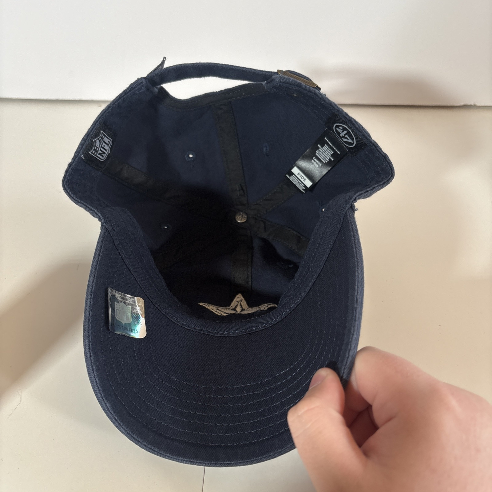 ‘47 Clean Up Dallas Cowboys Navy Blue NFL Strap Back Hat NEW Kids