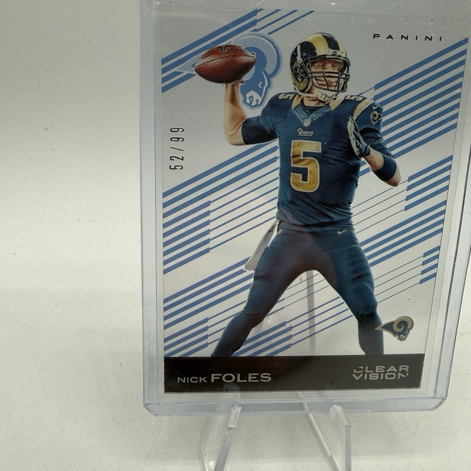 2015 Panini Clear Vision Blue 3/99 Nick Foles #43 Transparent Card