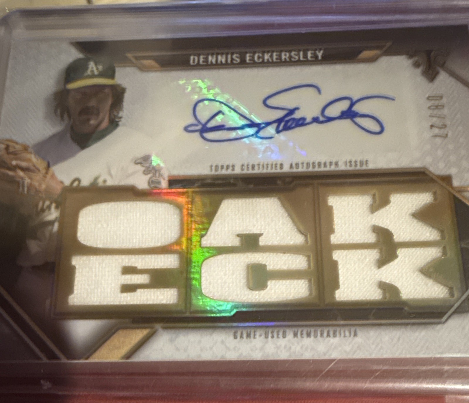 2021 TOPPS TRIPLE THREADS AUTO RELICS DENNIS ECKERSLEY 8/27
