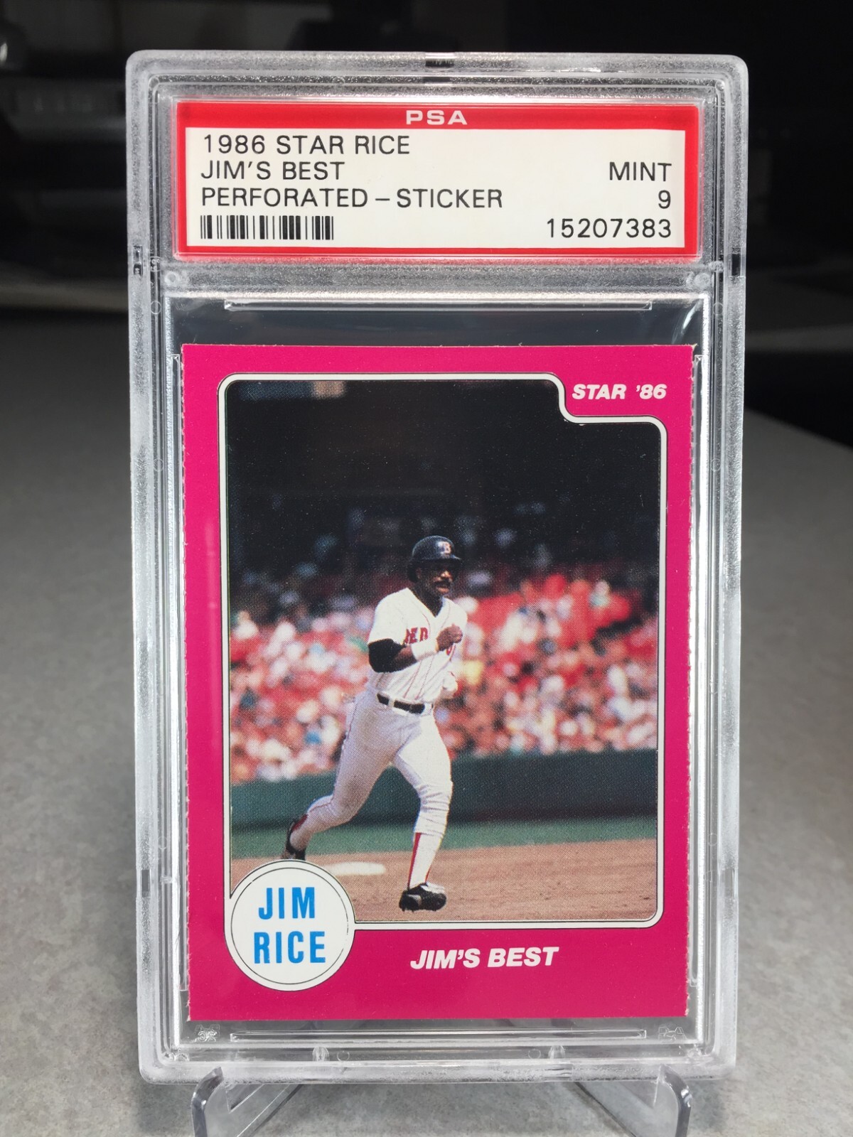 1986 Star Jim Rice – Jim’s Best Sticker – PSA 9 – POP 5 (only six graded higher)