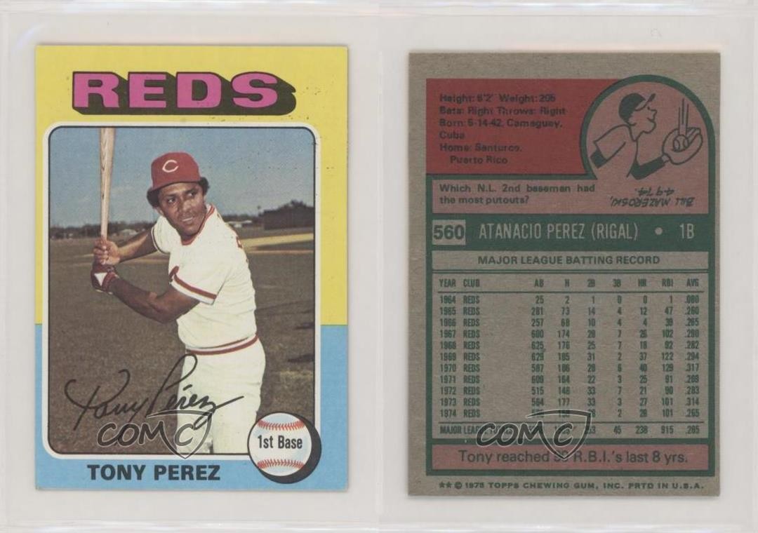 1975 Topps Mini Tony Perez #560 HOF 0v0e