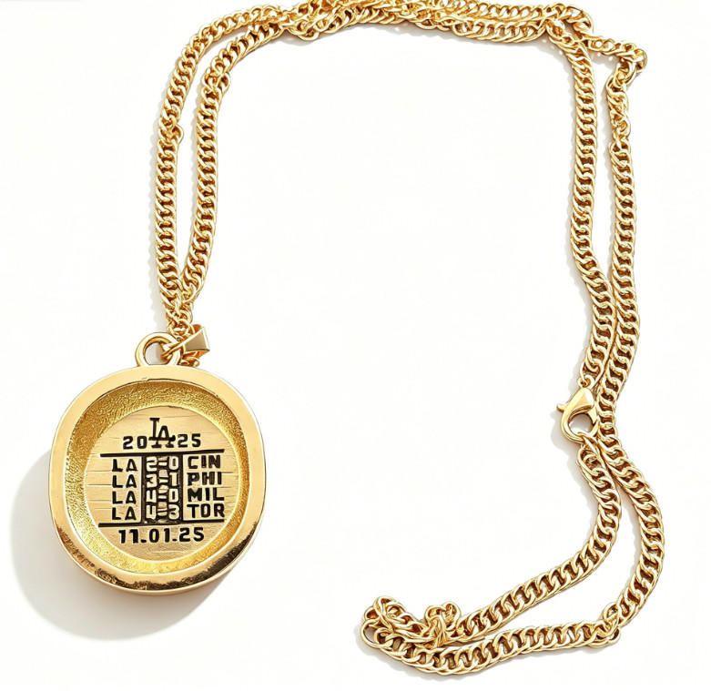 Los Angeles Dodgers 2025-2026 MLB Championship Necklace Pendant