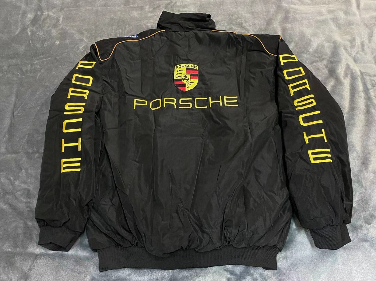 Unisex Adult Jacket Black Ebroidered Cotton Padded F 1 Racing Jacket