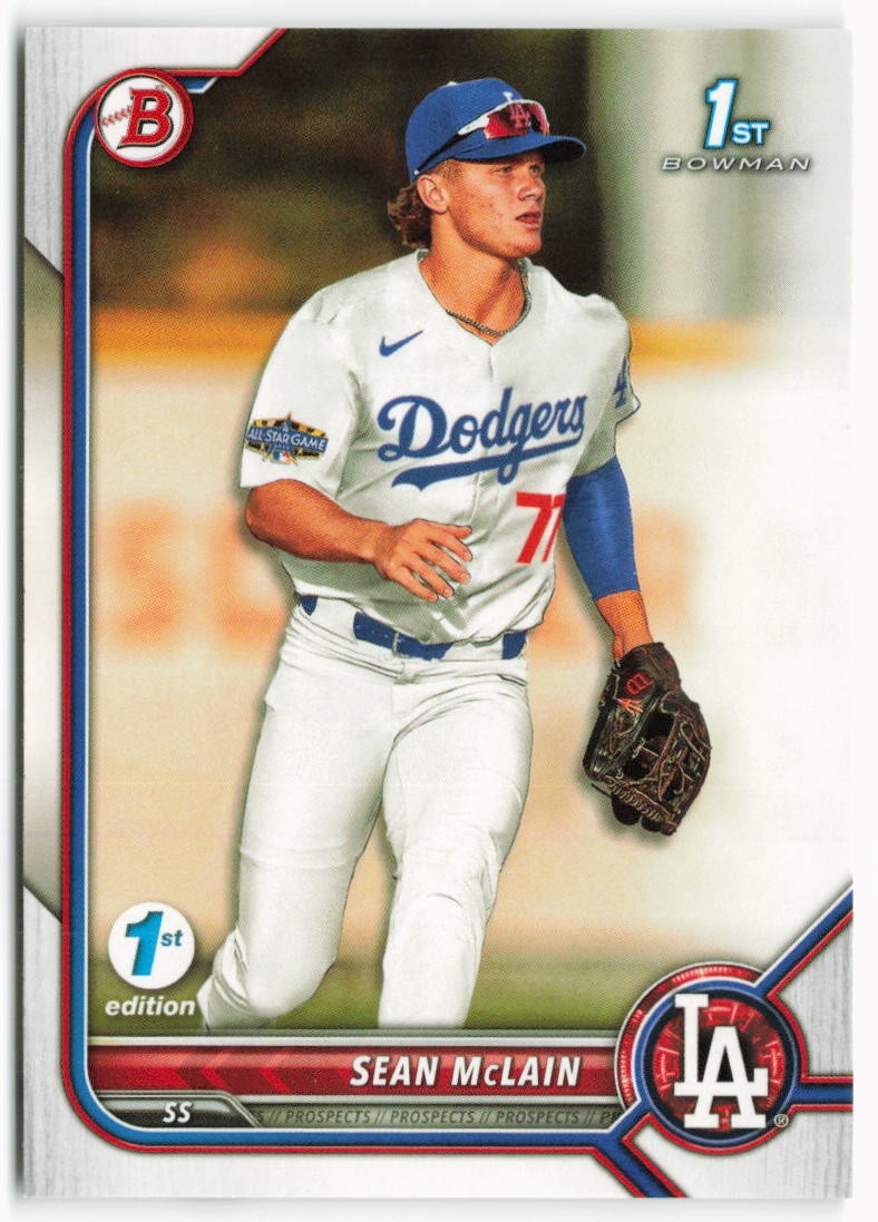 2022 Sean McLain Bowman Draft 1st Edition Rookie – Los Angeles Dodgers
