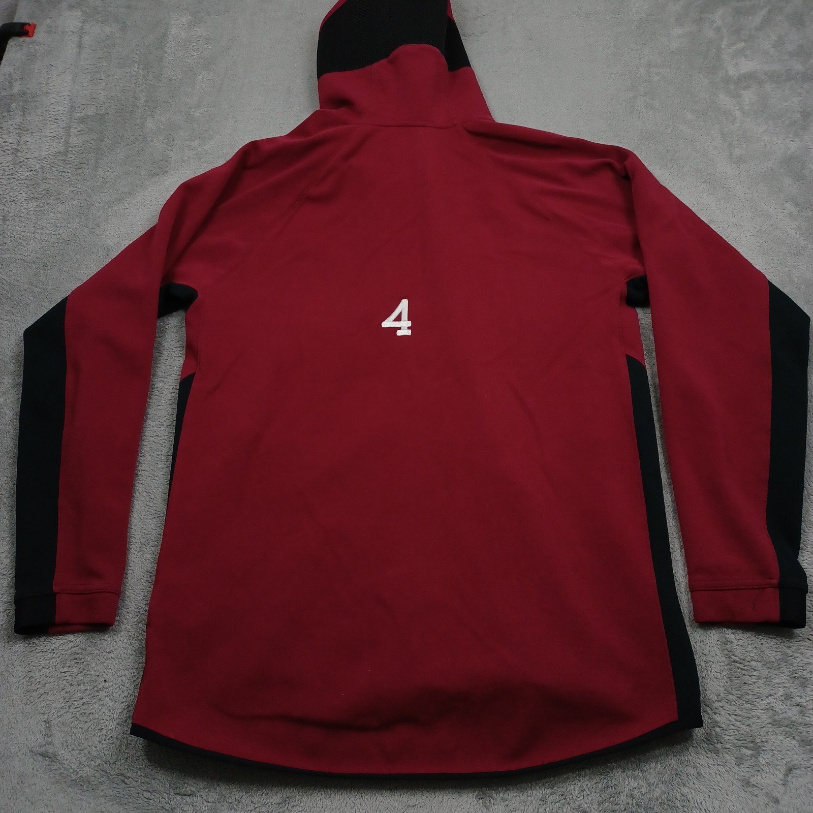 Arkansas Razorbacks Jacket Mens Large Red Nike Hockey Hooded Full Zip