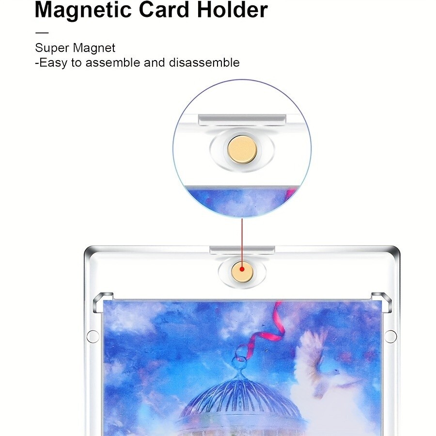 25 Pack Magnetic Trading Sports Card Holders 35pt One-Touch Hard UV Protection