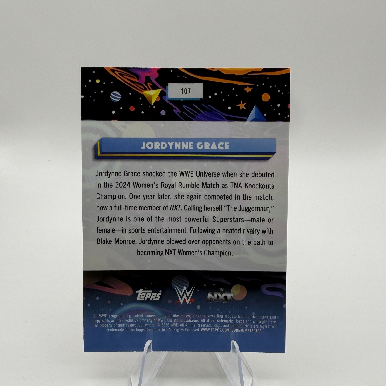 2026 Topps Chrome Cosmic WWE Jordynne Grace #107 Nucleus Refractor