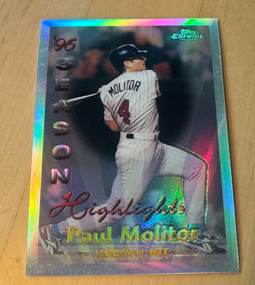 1997 Topps Chrome Refractor #164 Paul Molitor Season Highlights HOF Twins