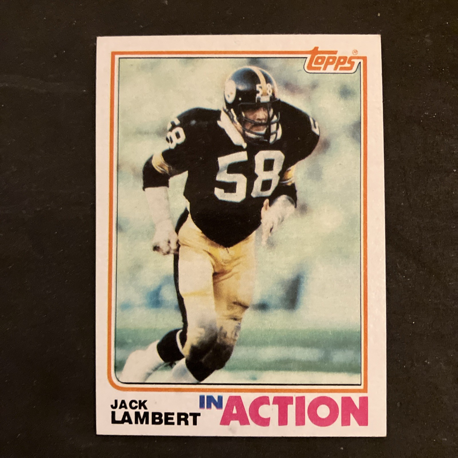1982 Topps JACK LAMBERT #214 Pittsburgh Steelers In Action HOF