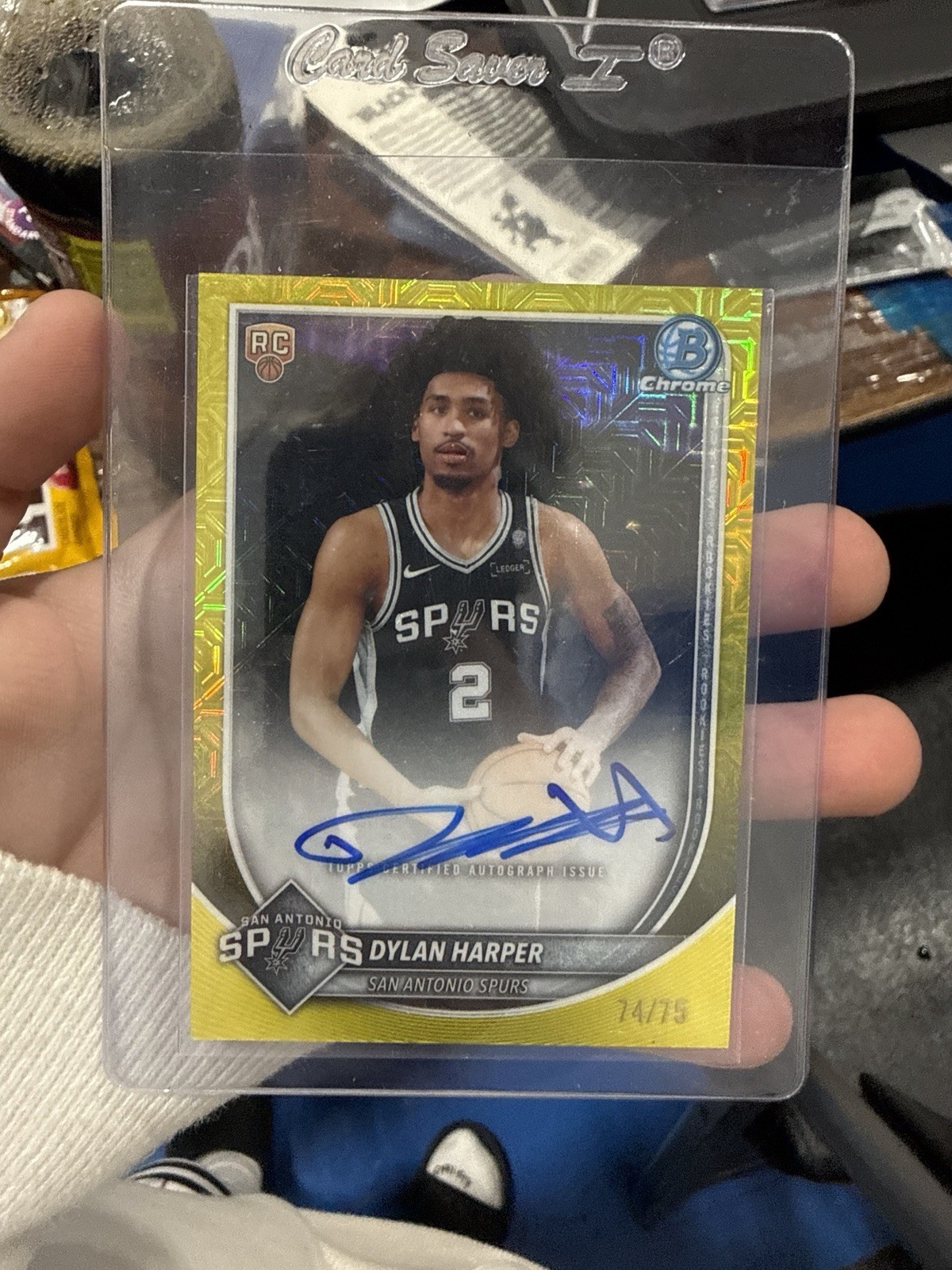 2025 Topps Bowman Chrome Dylan Harper Yellow Auto /75 Mojo