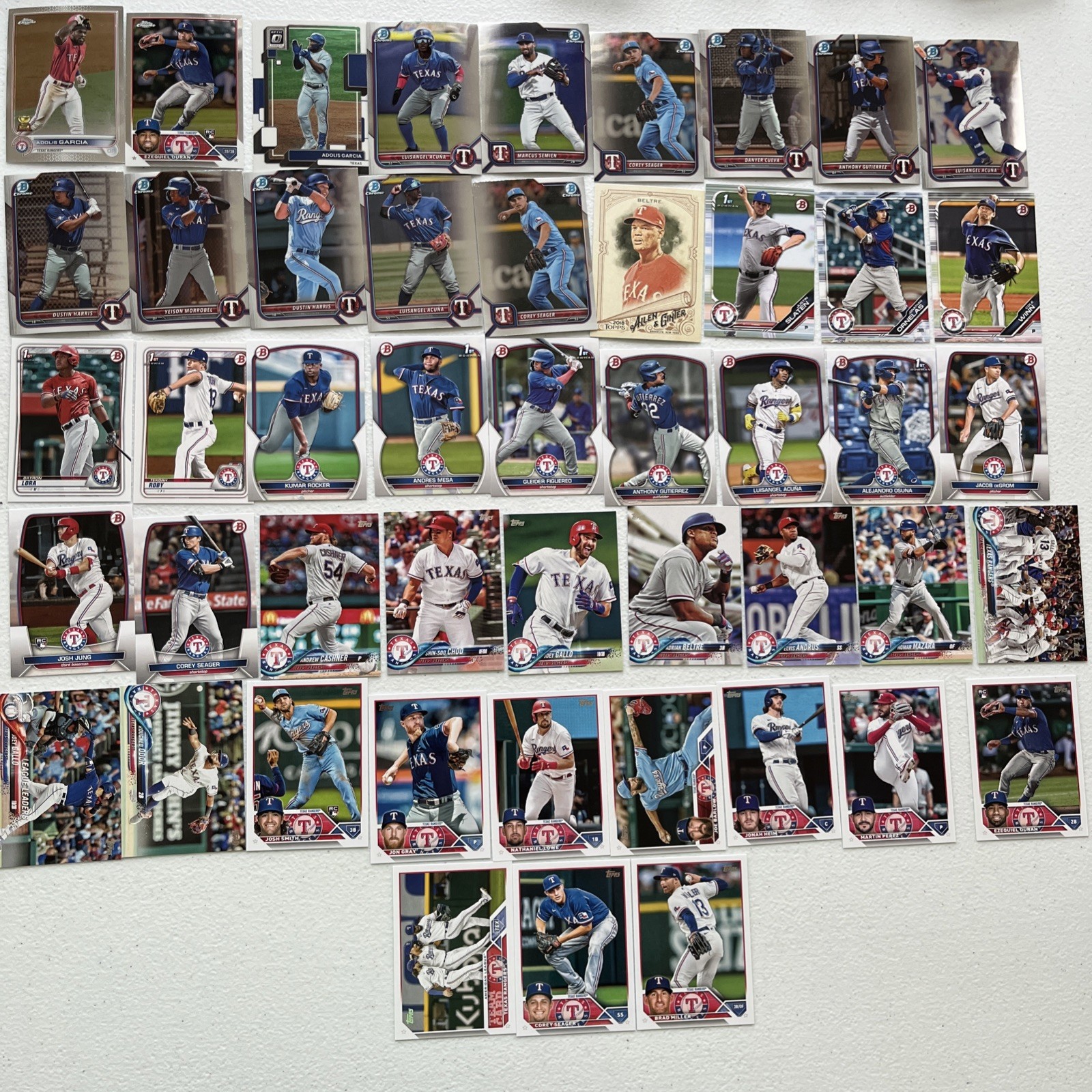 Texas Rangers Cards Includes Corey Seager, Adrian Beltre, Josh Jung Option #1