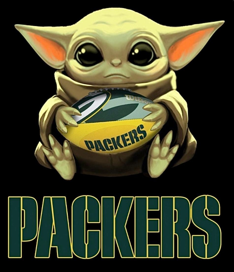 (2) Green Bay Packers Baby Yoda Star Wars Vinyl Stickers 4×3.5 Car Decals