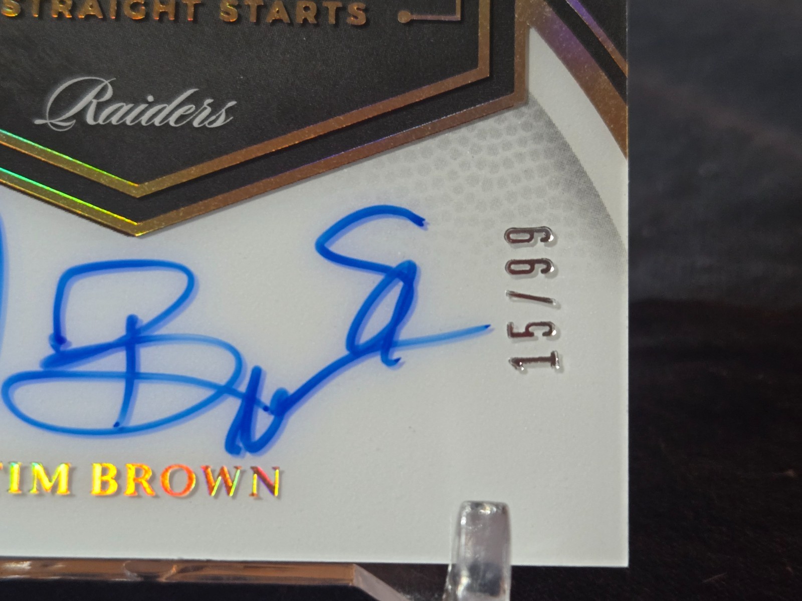 2025 TIM BROWN AUTO /99 IMMACULATE COLLECTION RAIDERS #IR-TBN