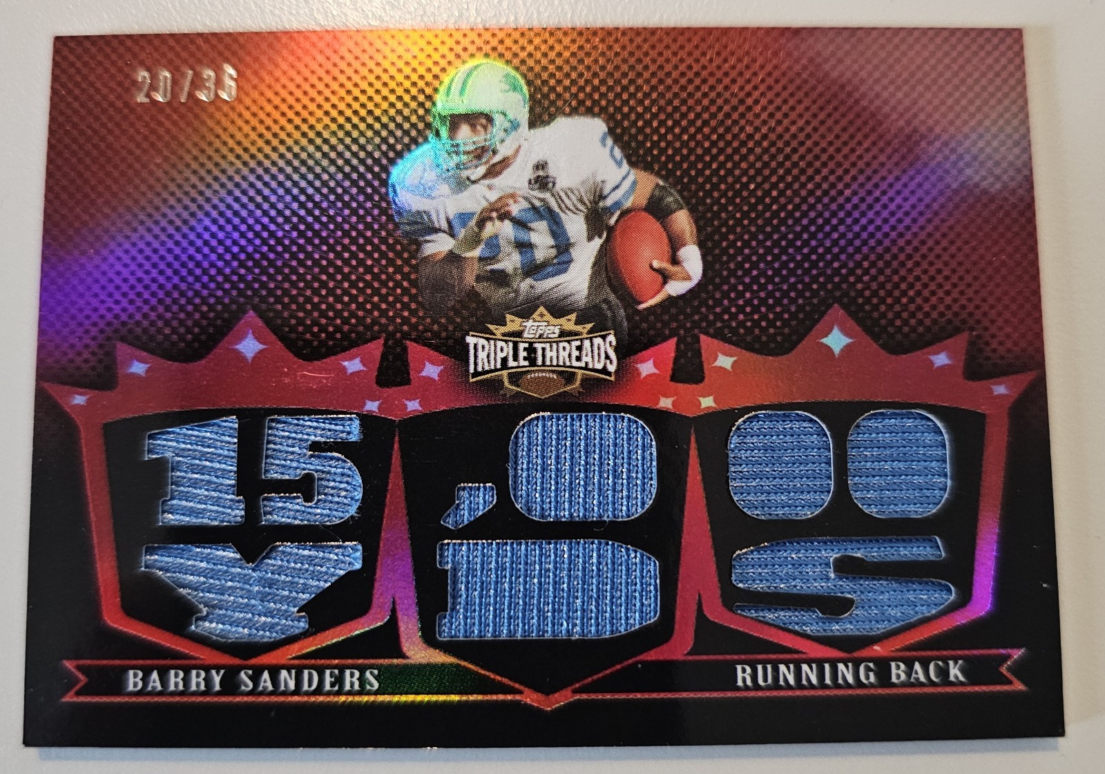 Barry Sanders /36 Jersey Relic 2007 Topps Triple Threads Detroit Lions
