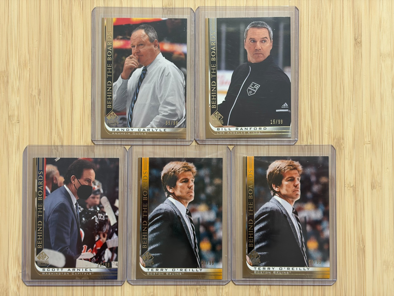 Lot of 5 – 2020-21 Upper Deck SP Signature Legends Behind the Boards Gold Foil