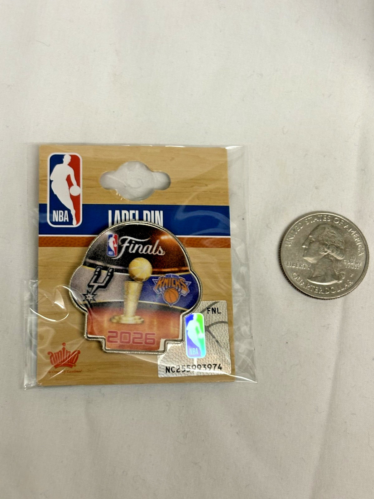 2026 NBA Finals New York Knicks vs San Antonio Spurs Duel Logo Pin FREESHIP