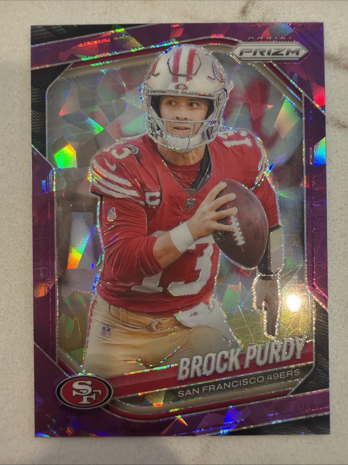 Panini 2025 Prizm Brock Purdy Purple Ice Prizm #255 /225 San Francisco 49ers