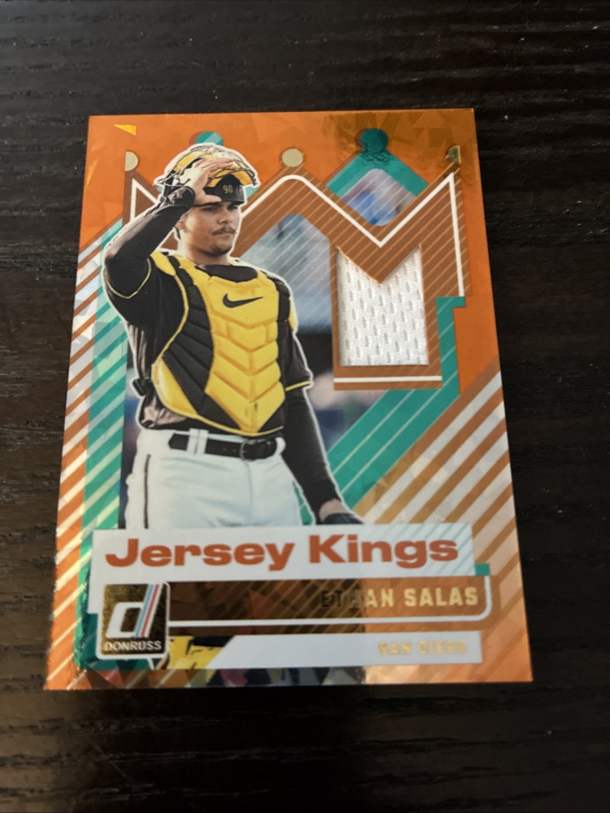 2025 Panini Donruss – Jersey Kings Ethan Salas #JK-ES Orange Ice (MEM, RC)