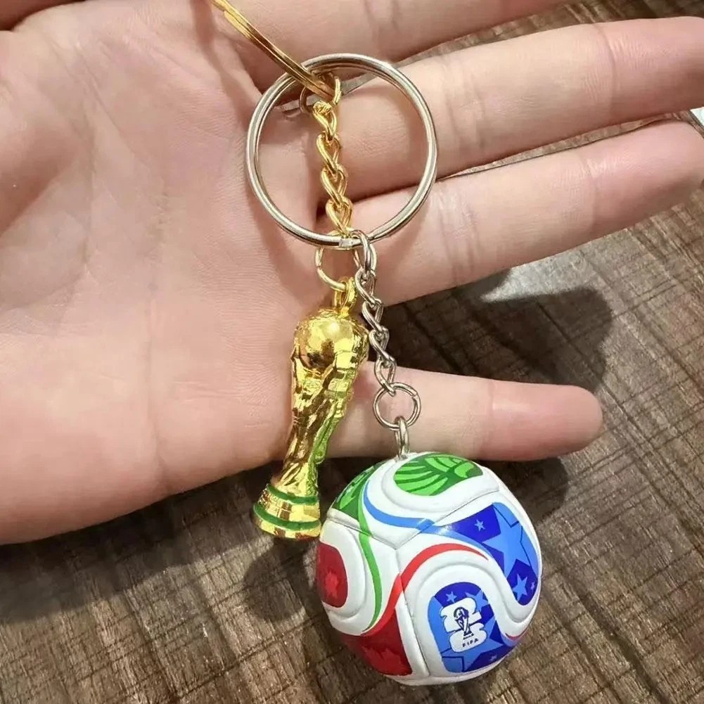NEW FIFA World Cup 2026 Keychain Set Soccer Ball + Trophy Charm Collectible