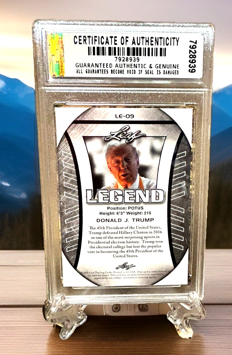 Donald J. Trump McDonalds 2024 LEAF Graded Gem-Mt 10 FLAG EDITION Card #LE-09