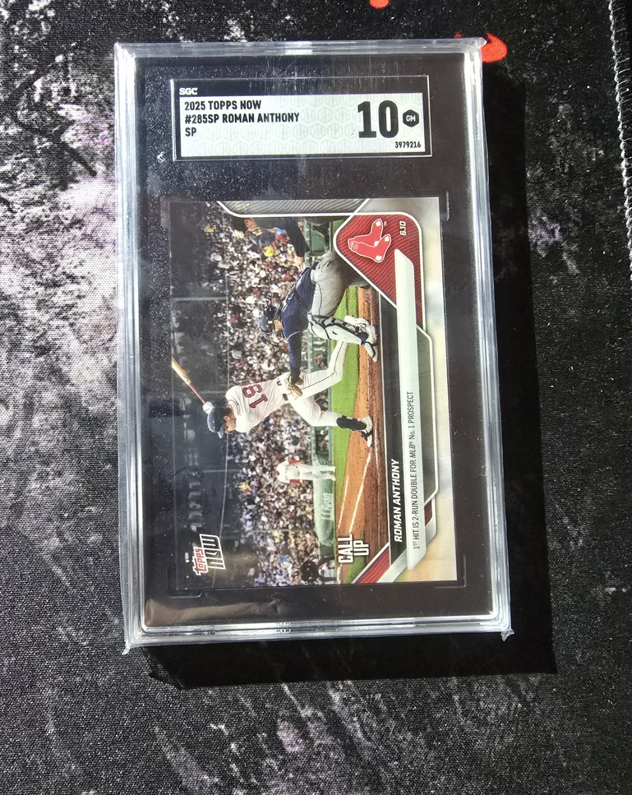 SGC GM10 POP 1/1 2025 Topps Now #285SP Roman Anthony 1st Hit SP Image Variation