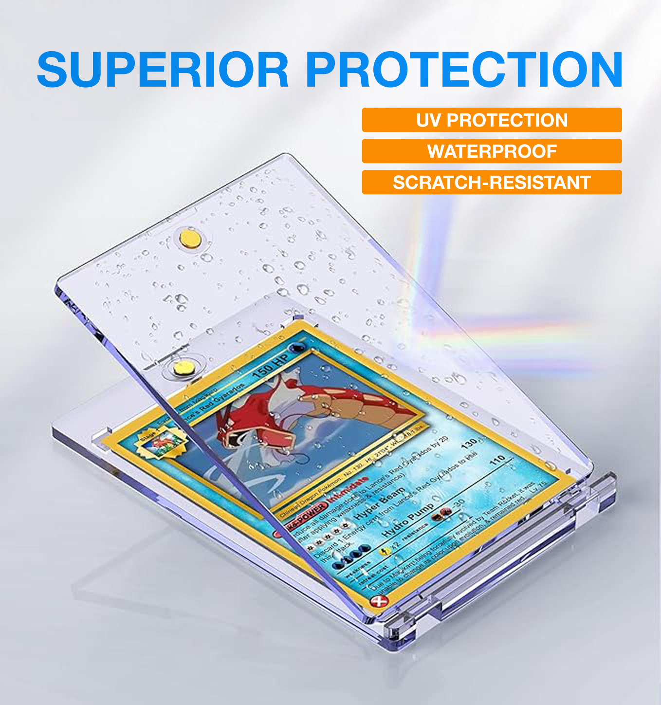 100 Pack Magnetic Trading Sports Card Holders 75pt One-Touch Hard UV Protection