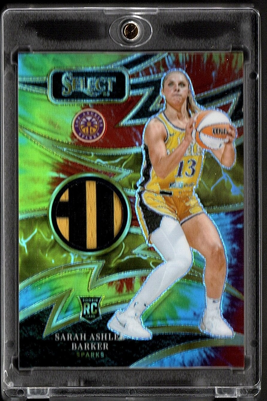 2025 Select WNBA Sarah Ashlee Barker Sparks Tie-Dye Prizms Patch #/25 RC