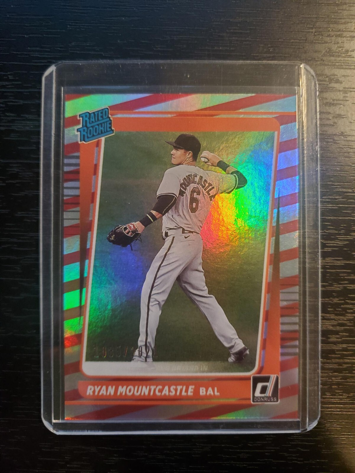 2021 DONRUSS RYAN MOUNTCASTLE RATED ROOKIE RED STRIP HOLO 1085/2021 ORIOLES