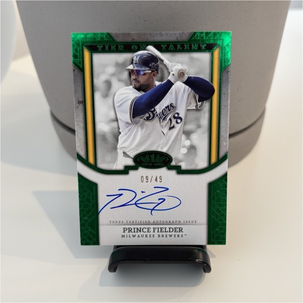 Topps 2024 Tier One Talent Auto Prince Fielder Green Foil /49 #T1TA-PF