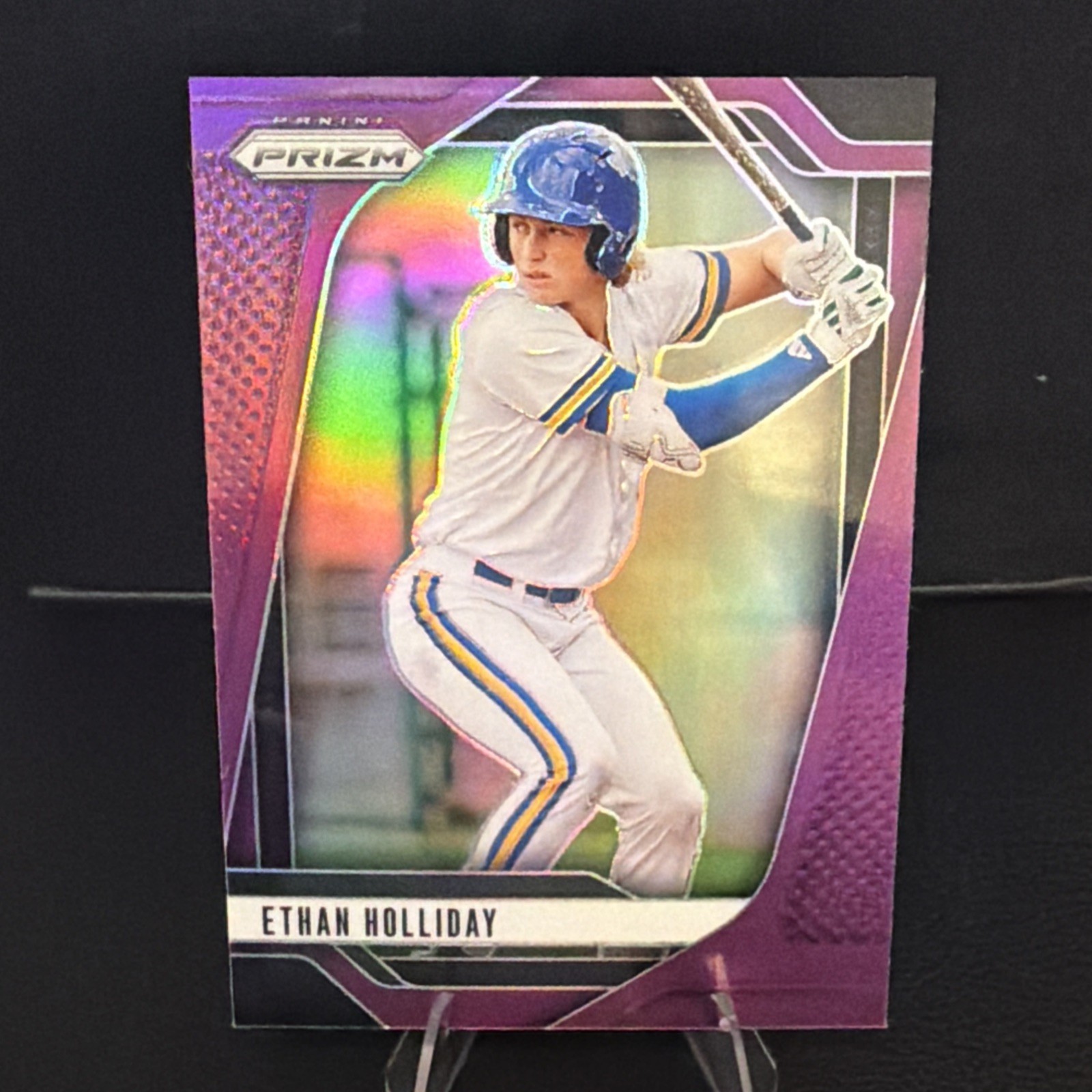 2025 Panini Prizm – Ethan Holliday, Ethan Holliday #82 Purple Prizm /149 (RC)