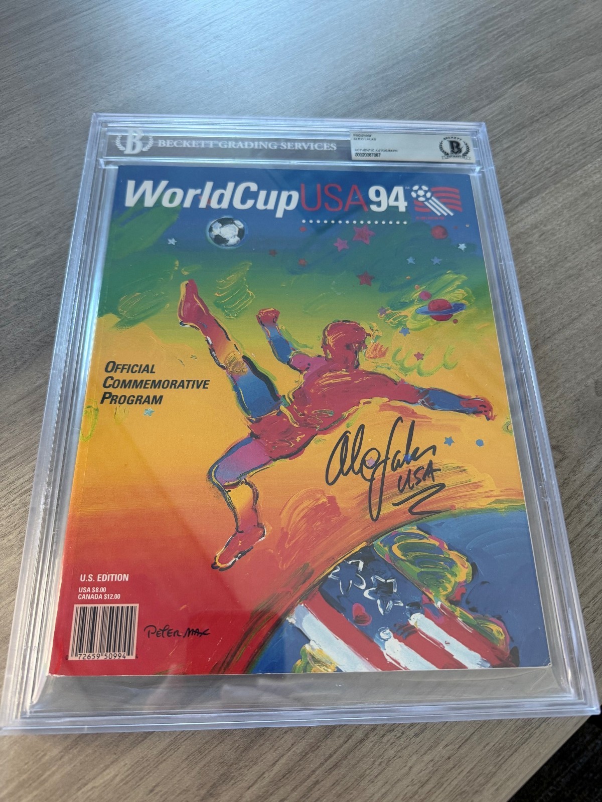 ALEXI LALAS Auto Signed World Cup USA 1994 Official Commemorative Program BAS b