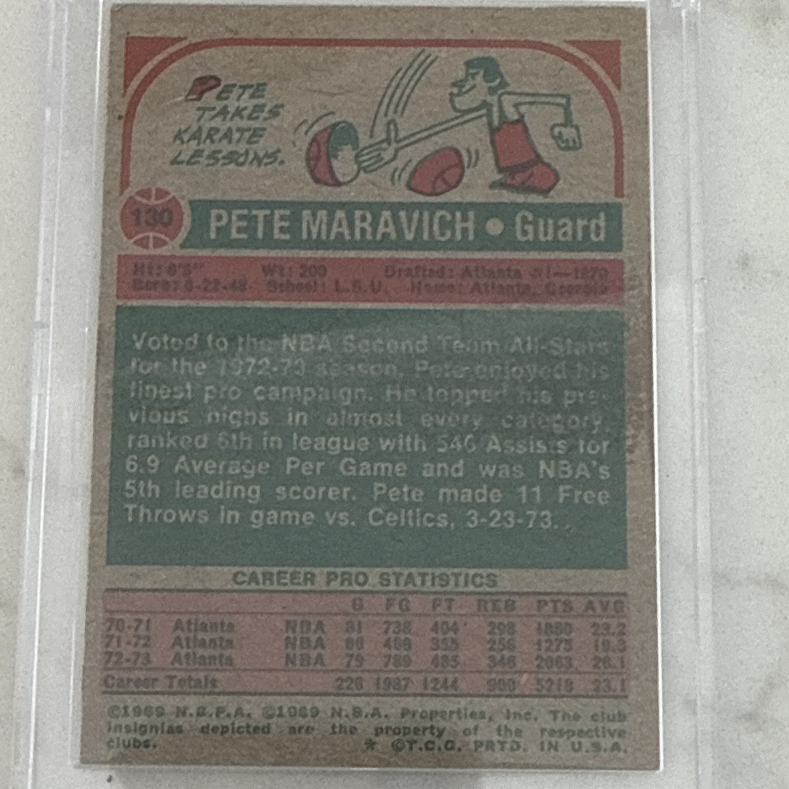 Topps 1973-74 Pete Maravich #130 NBA All-Stars Second Team Basketball Card