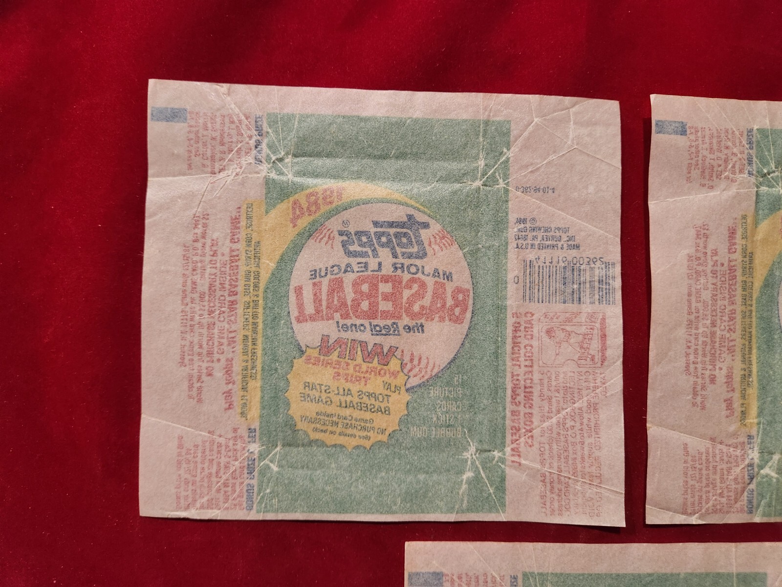⚾3 Set / Lot 1984 TOPPS Baseball Wax Pack WRAPPERS 4.2⚾ Mattingly RC Rookie Year