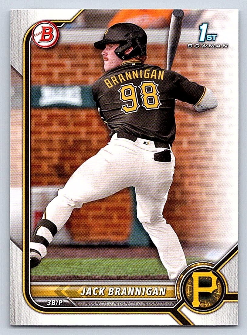 JACK BRANNIGAN PIRATES RC 1st card 2022 BOWMAN DRAFT #BD-154