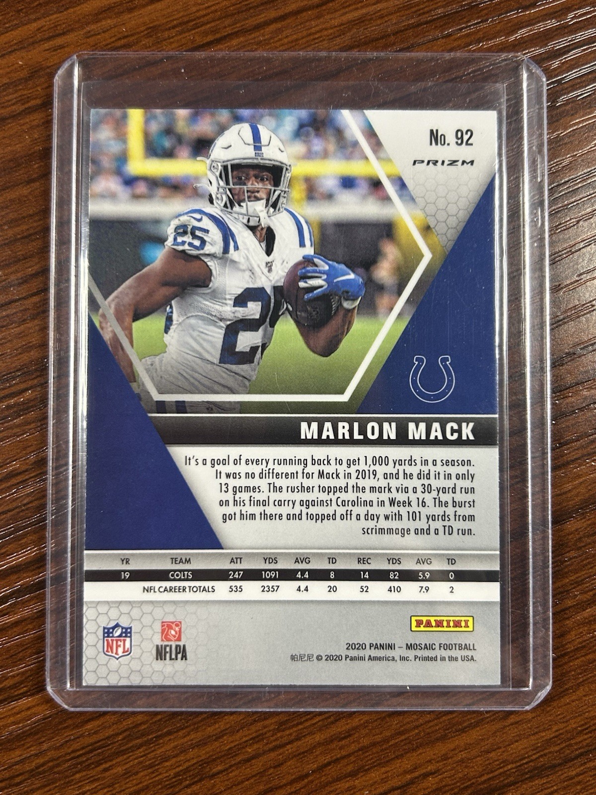 2020 Mosaic Marlon Mack Genesis Ssp Case Hit